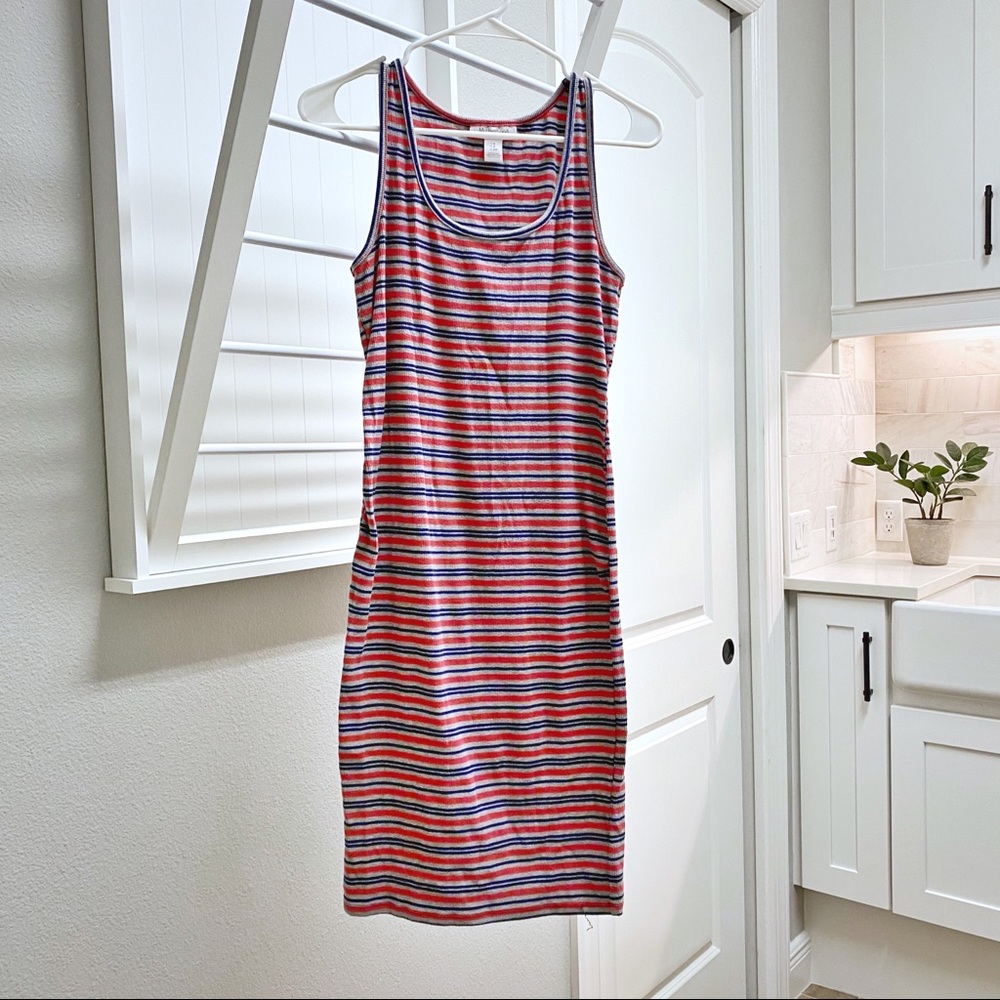 Striped Fitted Midi Dress